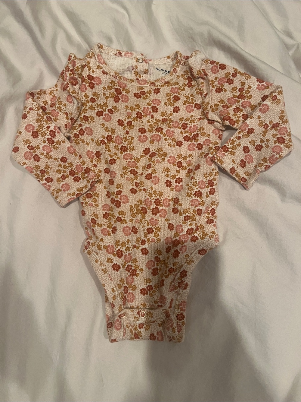 Old Navy Floral Long-Sleeve One-Piece in Pink and Brown